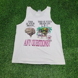 Vintage 90s Funny Beer Humor Tank-Top Large 21x28 BrainWaves